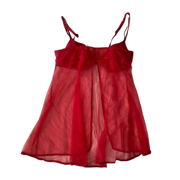 Victoria's Secret red sequin mesh lingerie cami top - Picture 3 of 4